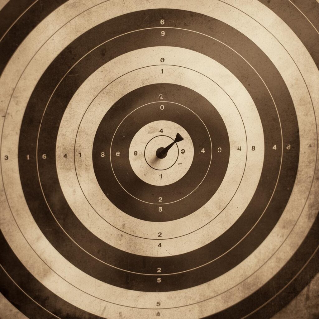 dessine en sépia une cible